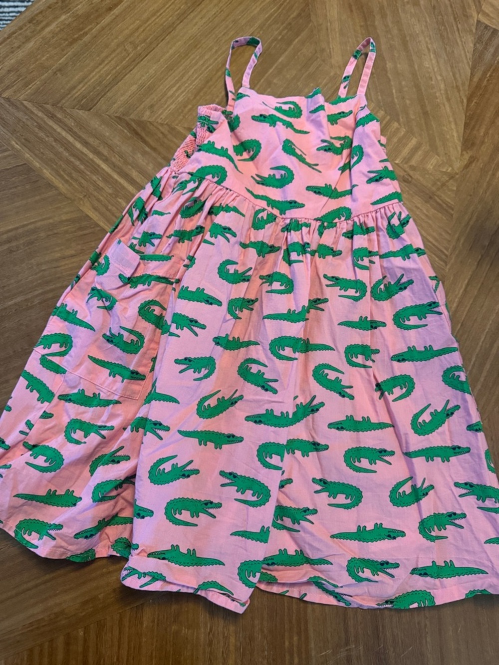 Tucker + Tate Pink Dress with Green Alligator Print Size 5